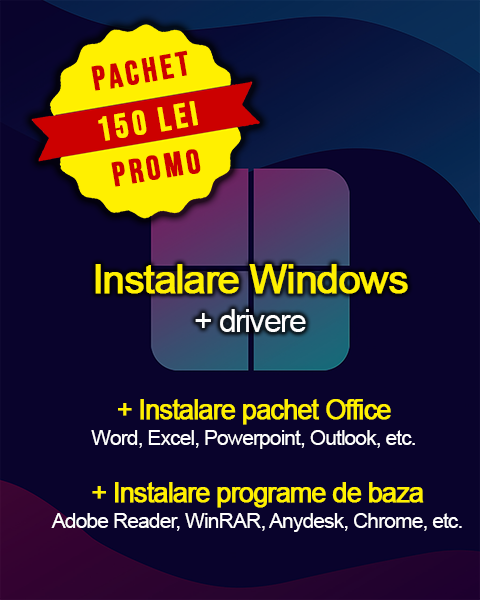 Instalare windows 150 lei